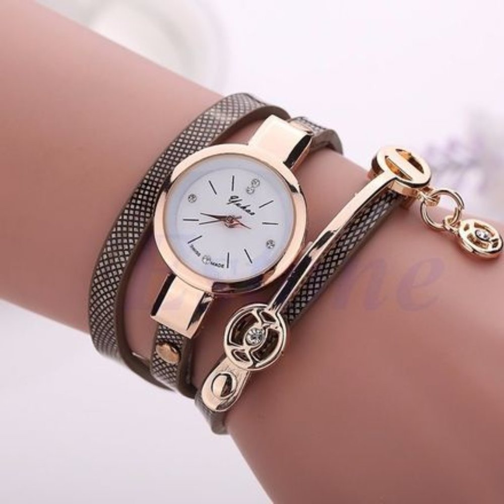 Pendant Watch With Leather Bands